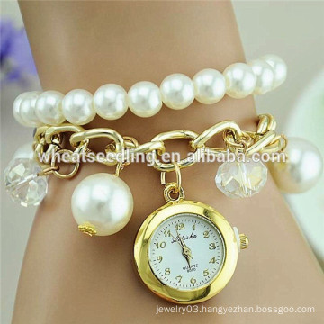 New design gilrs love pearl wrist watch for valentine's gifts